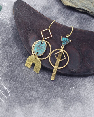 Turquoise geometric earrings
