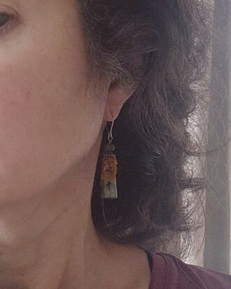 Green agate pagan earrings