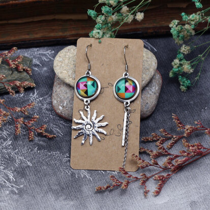 Silver Sun earrings