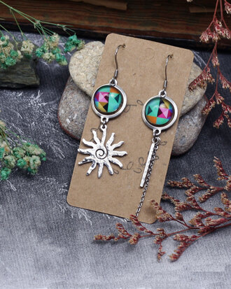 Silver Sun earrings