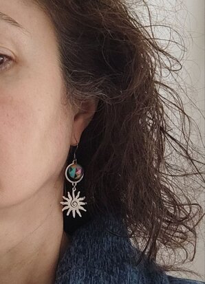 Silver Sun earrings