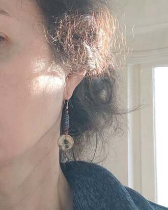 Copper lapis lazuli earrings