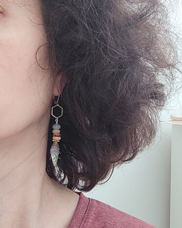 Mismatched boho stick earrings