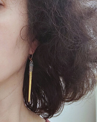 Mismatched boho stick earrings
