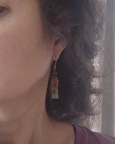 Green agate pagan earrings