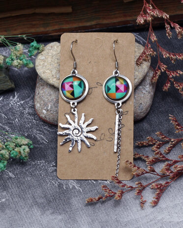 Silver Sun earrings