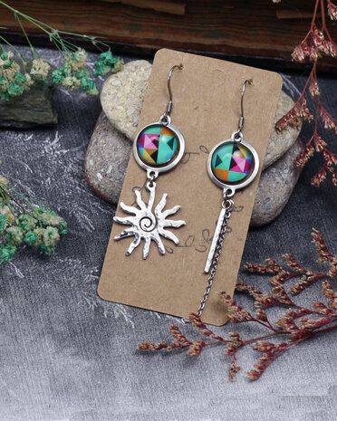 Silver Sun earrings