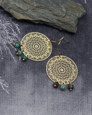 Mandala hoops earrings