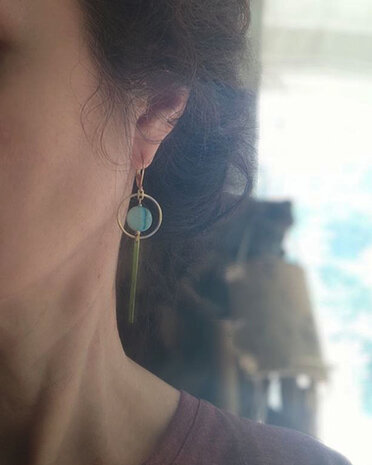 Golden Fern Abalone shell earrings