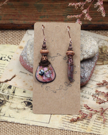 Copper abstract earrings