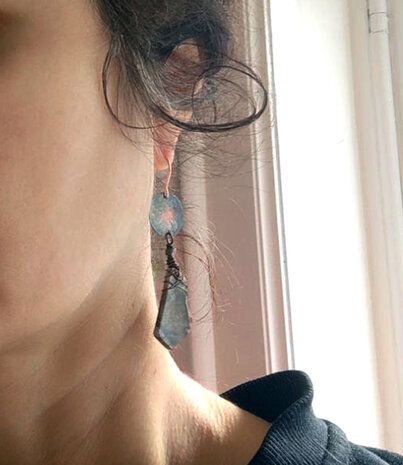 Moon, Sun and Earth earrings