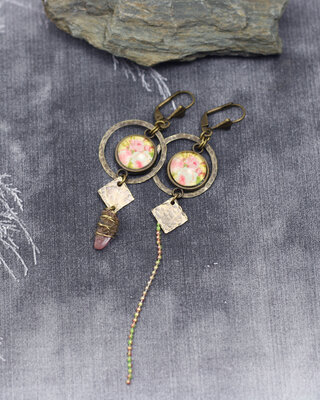 Vintage roses earrings