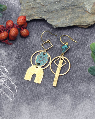 Turquoise geometric earrings