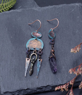 Goddess amulet symbol earrings