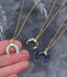 Short lapis lazuli crescent necklace_