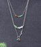 Sterling silver birthstones bar necklace_
