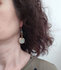 Boho green eye earrings_