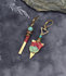 Golden turquoise arrow earrings_