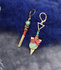 Golden turquoise arrow earrings_